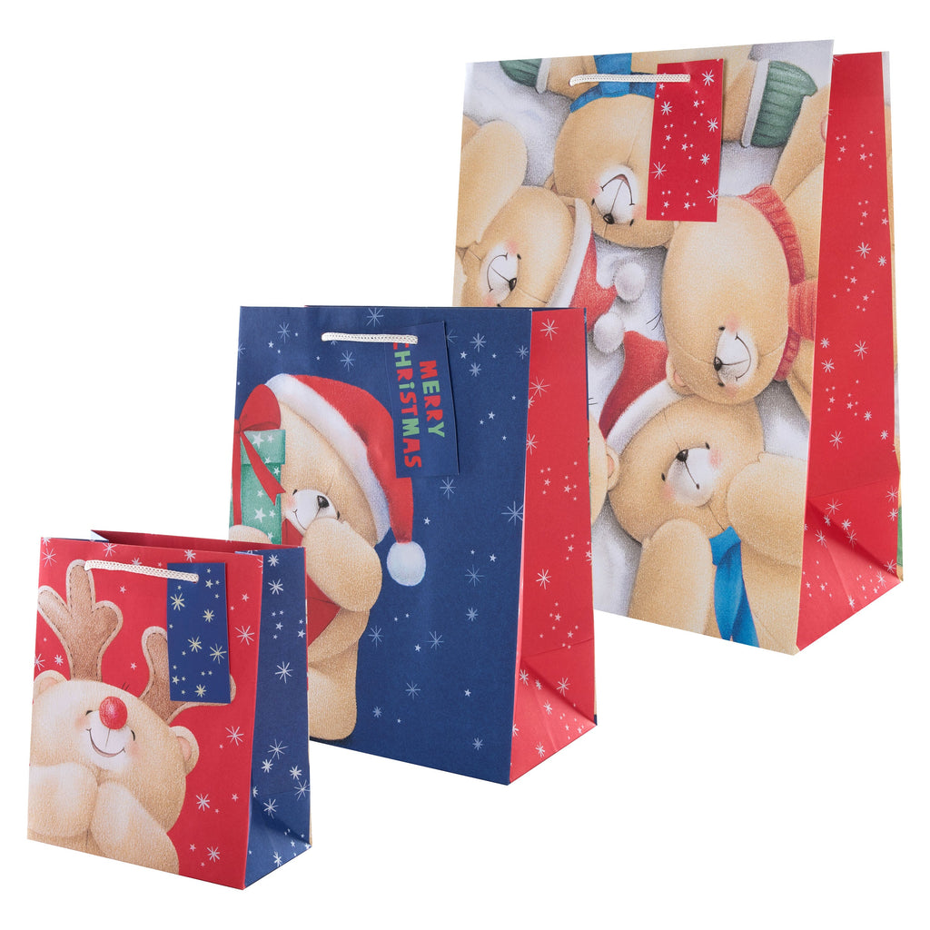 Christmas Gift Bags - Pack of 3 Forever Friends Design