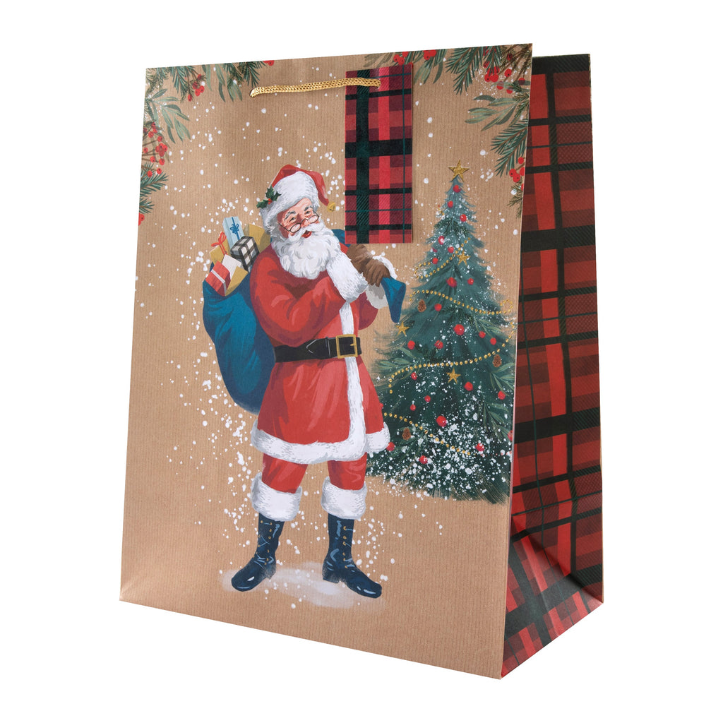 Large Christmas Gift Bags - Pack of 3 Traditional Santa Design