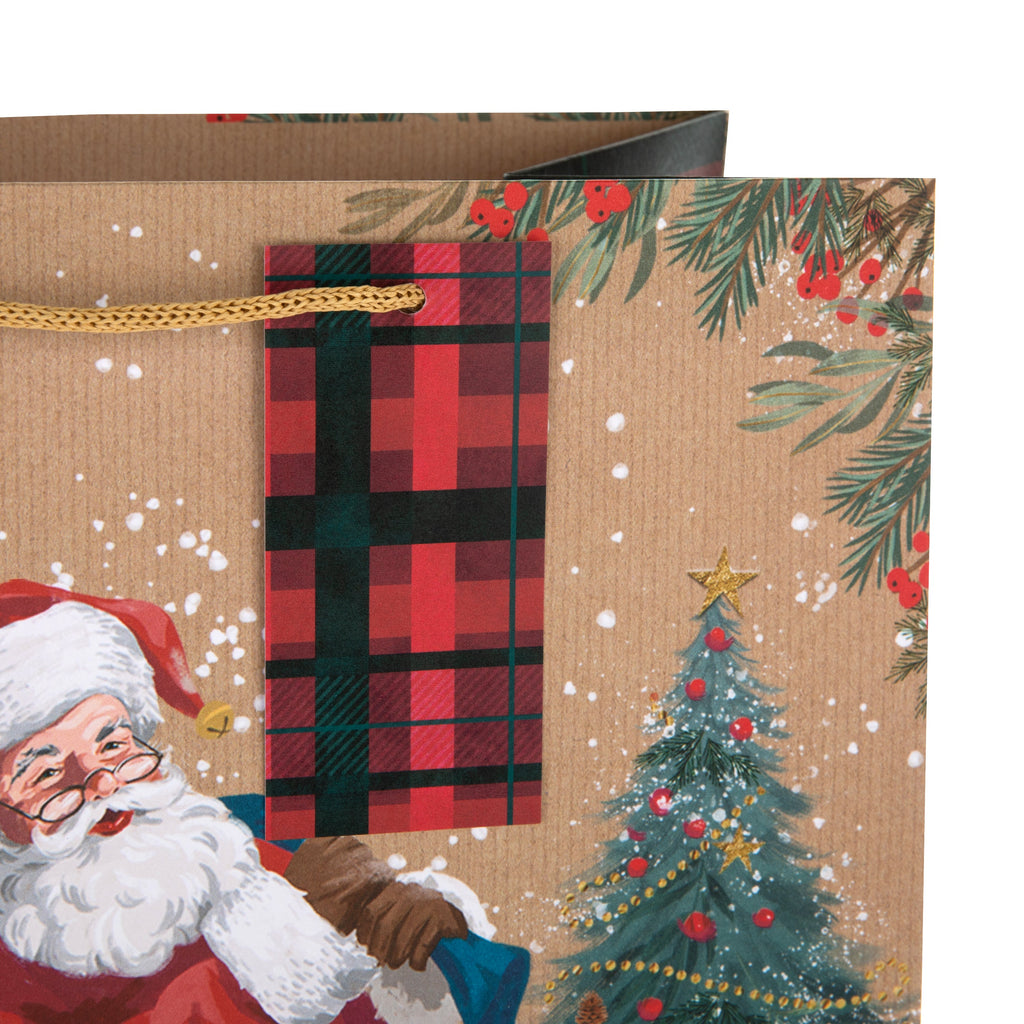 Large Christmas Gift Bags - Pack of 3 Traditional Santa Design