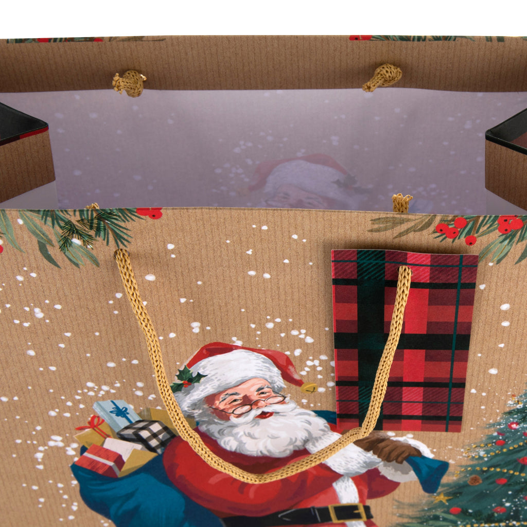 Large Christmas Gift Bags - Pack of 3 Traditional Santa Design