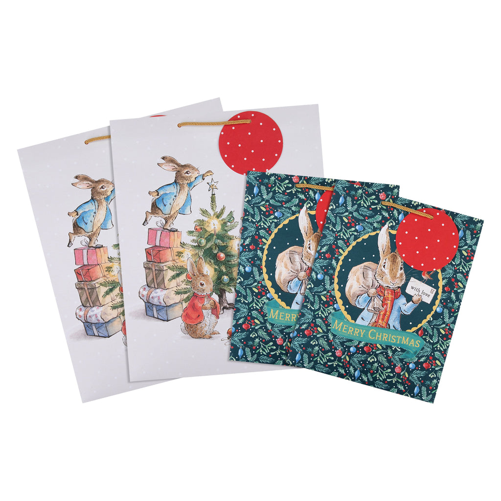 Christmas Gift Bags - Pack of 4 Peter Rabbit Design