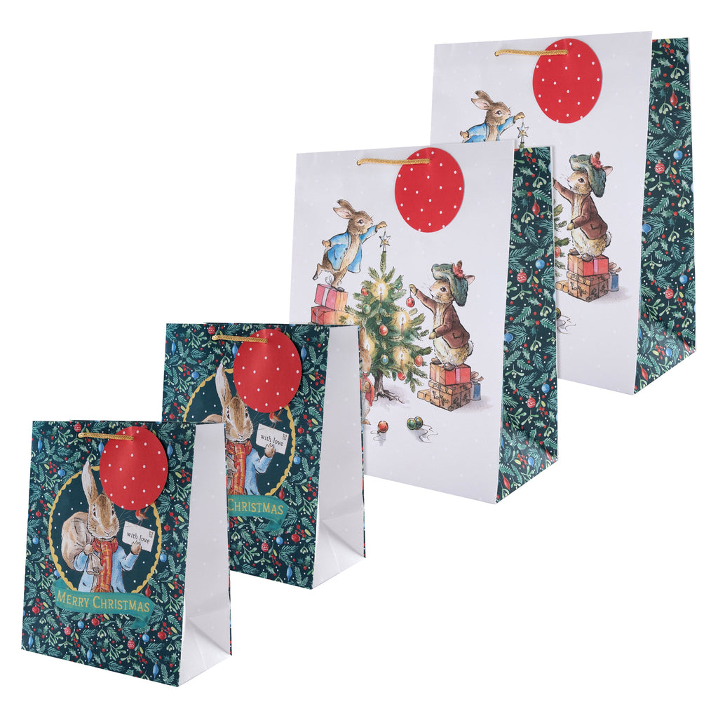 Christmas Gift Bags - Pack of 4 Peter Rabbit Design