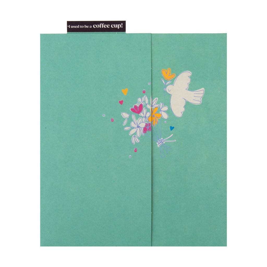 Cupcycling™ Thinking of You Card - Dove & Flowers Design