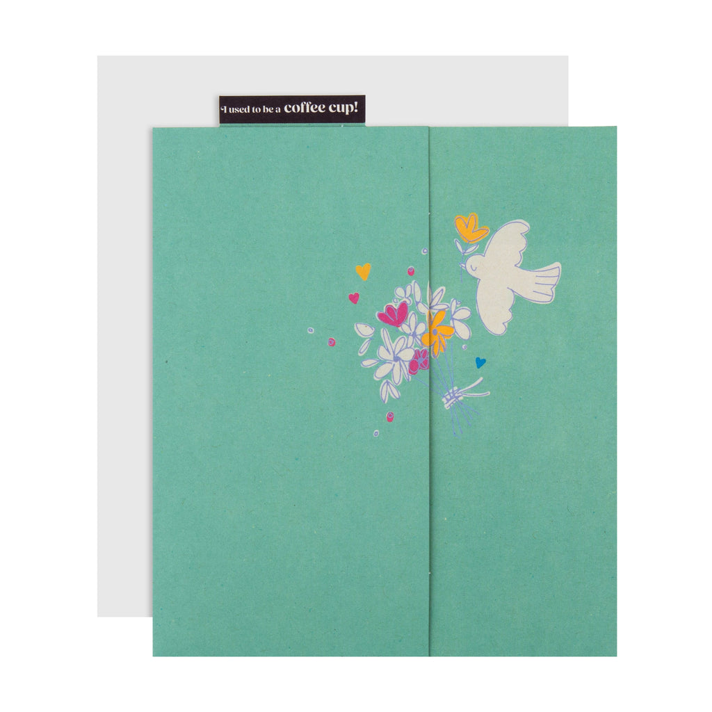 Cupcycling™ Thinking of You Card - Dove & Flowers Design