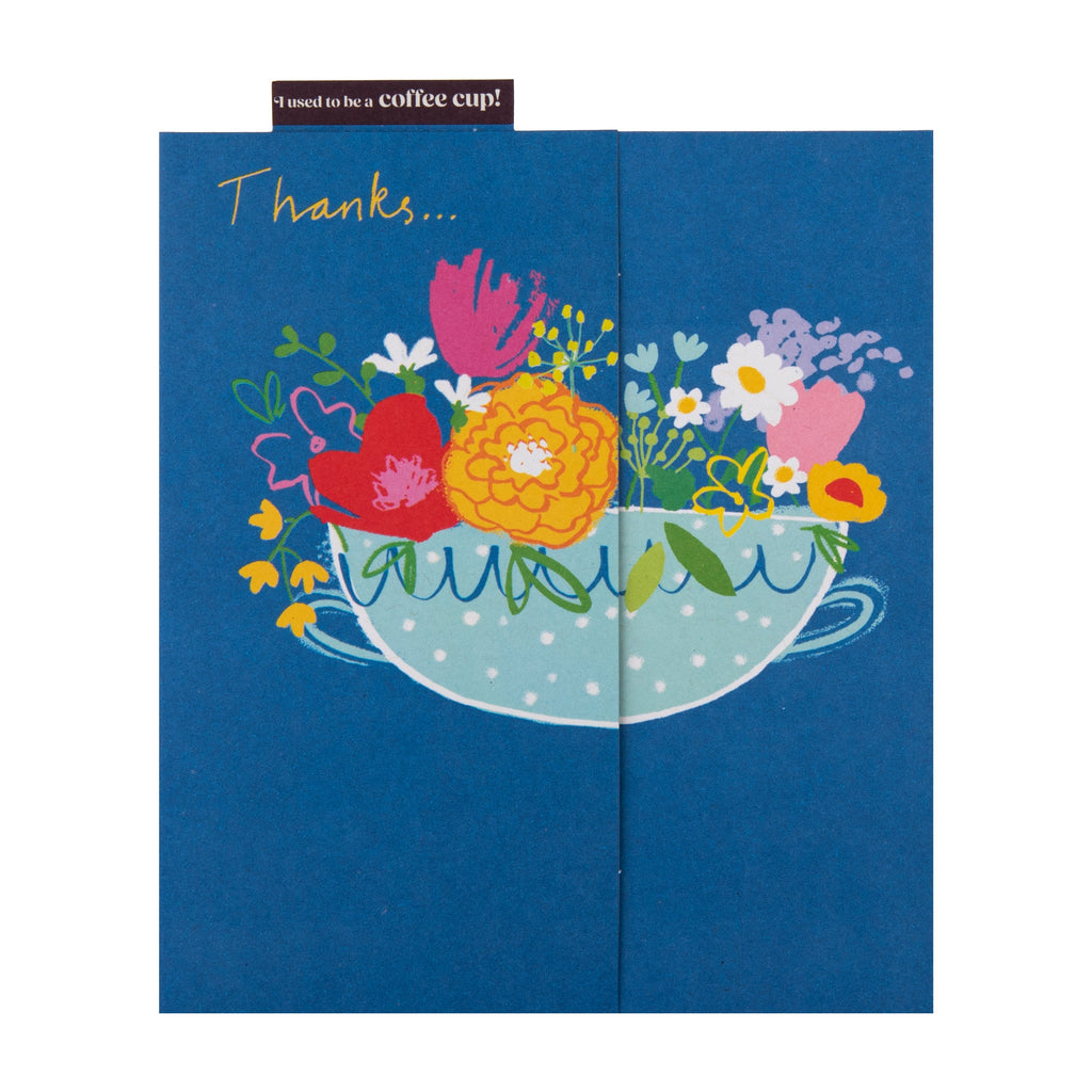 Cupcycling™ Thank You Card - Bowl of Flowers Design