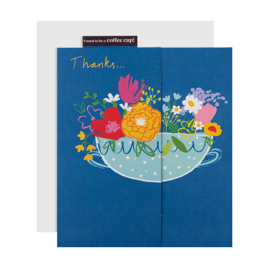 Cupcycling™ Thank You Card - Bowl of Flowers Design