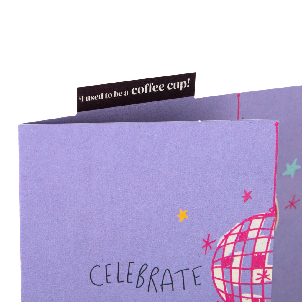 Cupcycling™ Congratulations Card - Pink Disco Ball Design