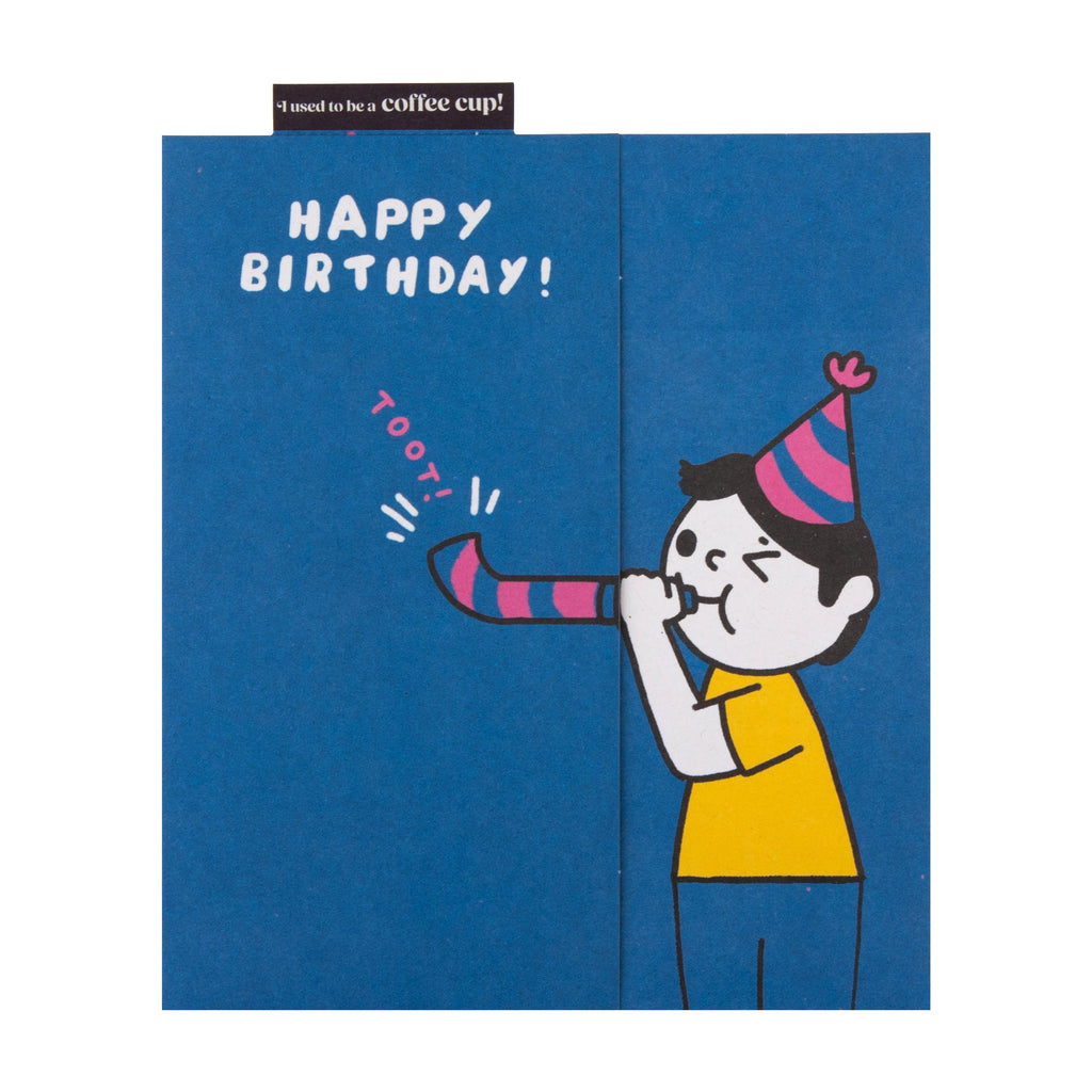 Cupcycling™ Birthday Card - Person & Party Blower Design