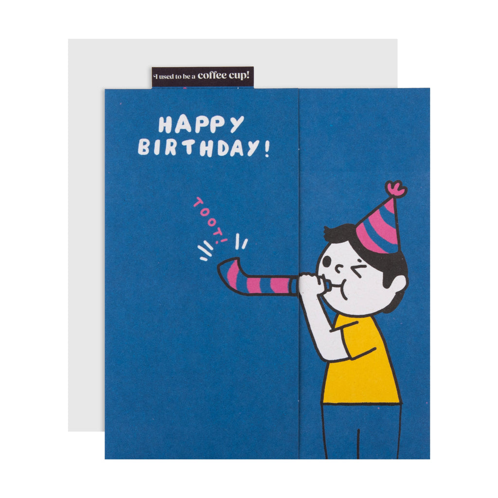 Cupcycling™ Birthday Card - Person & Party Blower Design