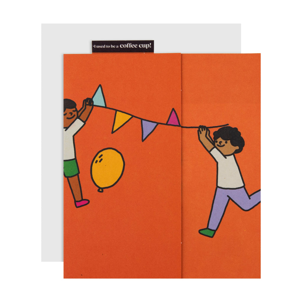 Cupcycling™ Birthday Card - Orange Bunting Design