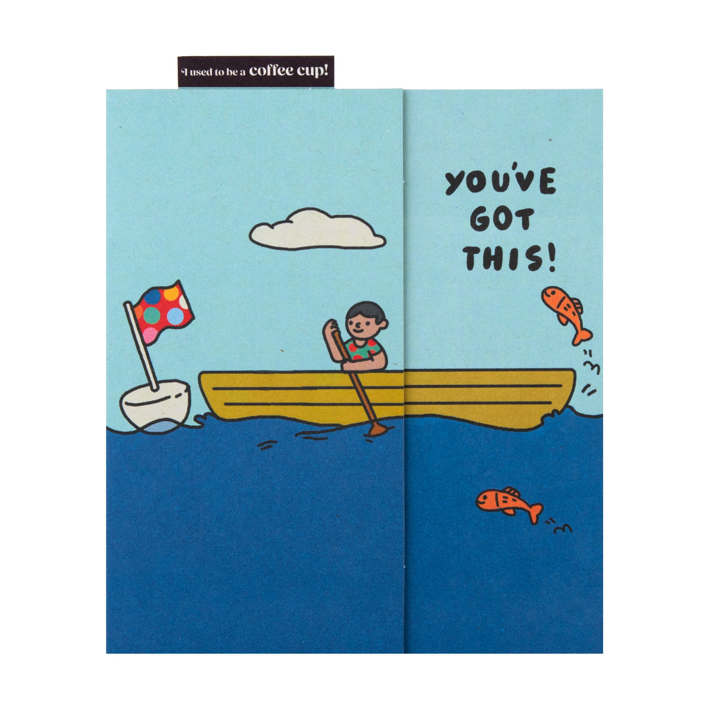 Cupcycling™ Good Luck Card - Person in Boat Design