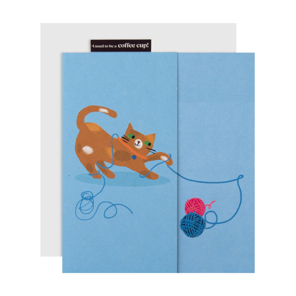 Cupcycling™ Blank Greeting Card - Ginger Cat Design