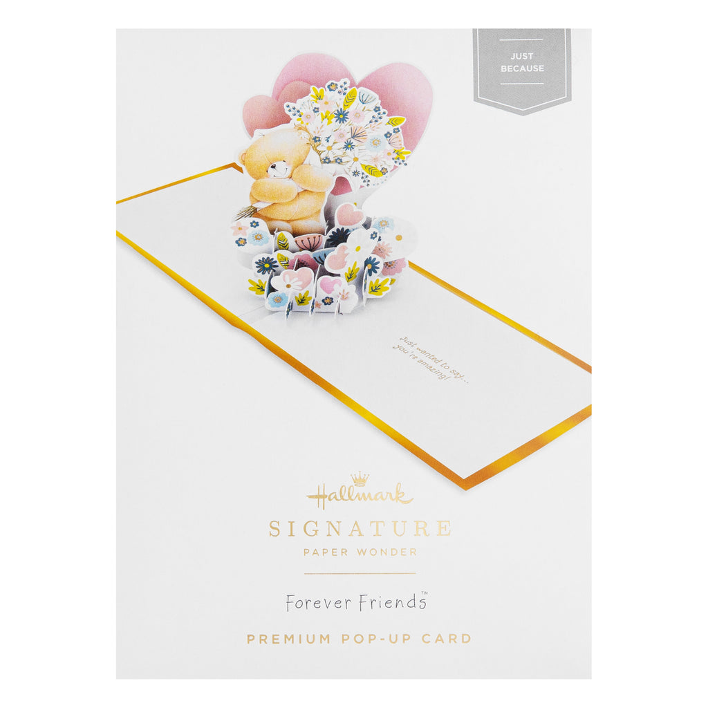 Greeting Card - 3D & Pop-Up Forever Friends Heart & Flowers Design