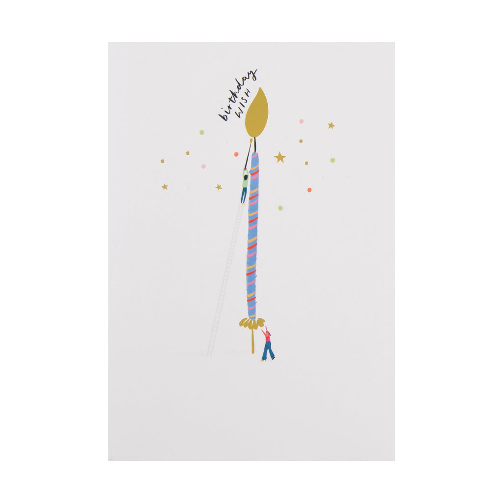 Daydream Wishes Birthday Card - Tiny people with a birthday candle