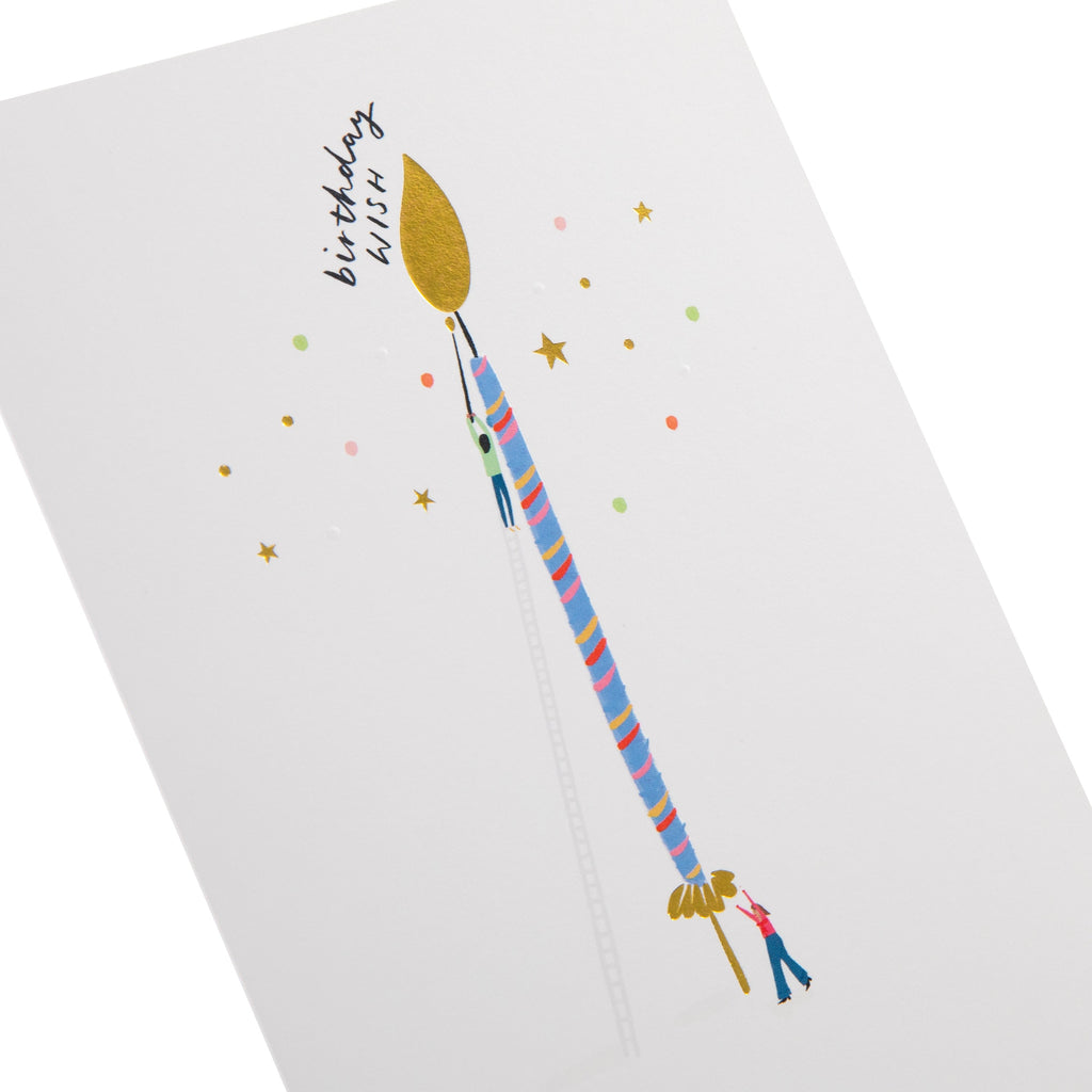 Daydream Wishes Birthday Card - Tiny people with a birthday candle