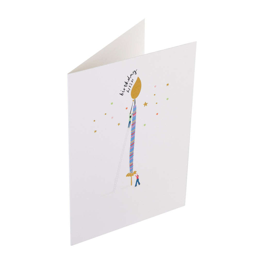 Daydream Wishes Birthday Card - Tiny people with a birthday candle