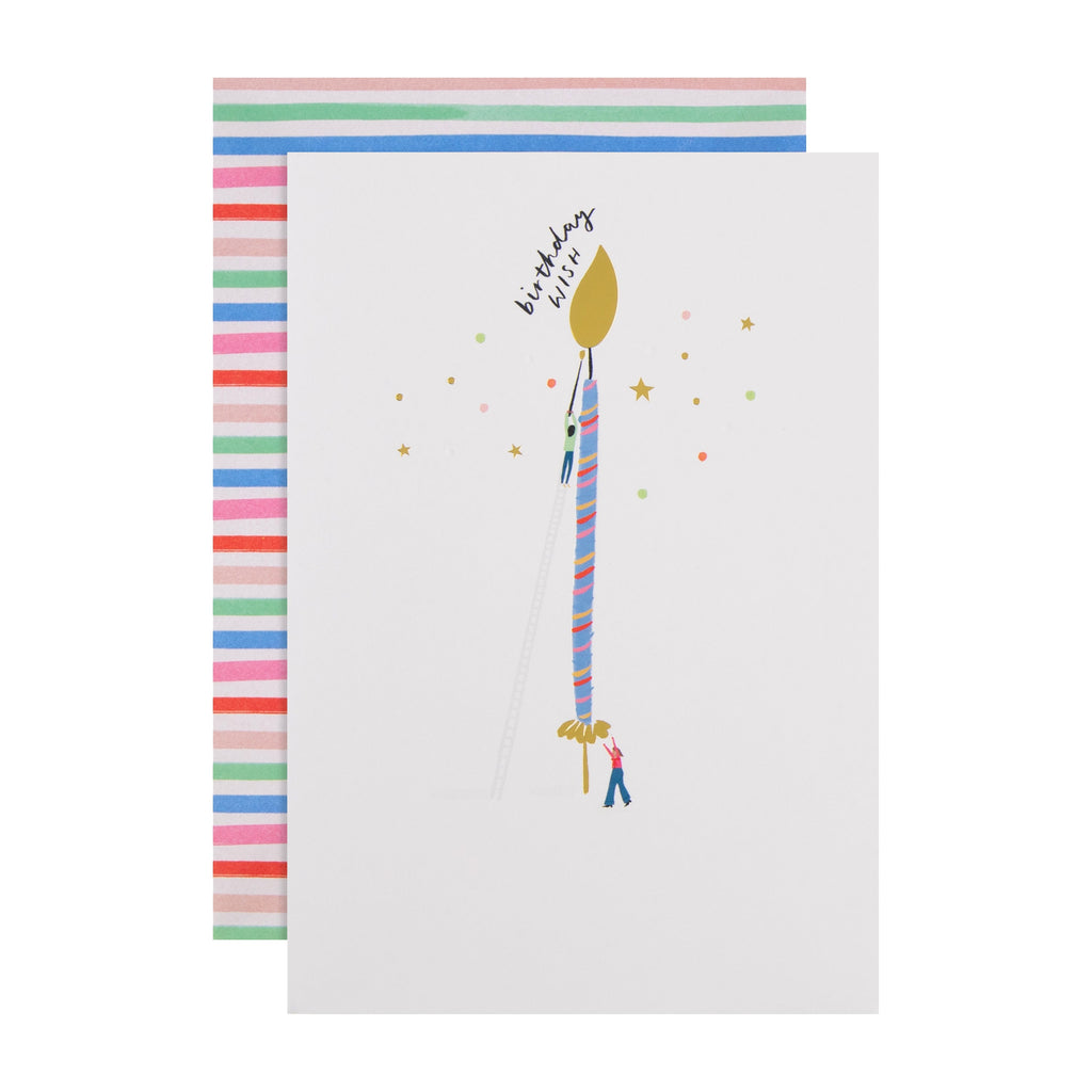 Daydream Wishes Birthday Card - Tiny people with a birthday candle