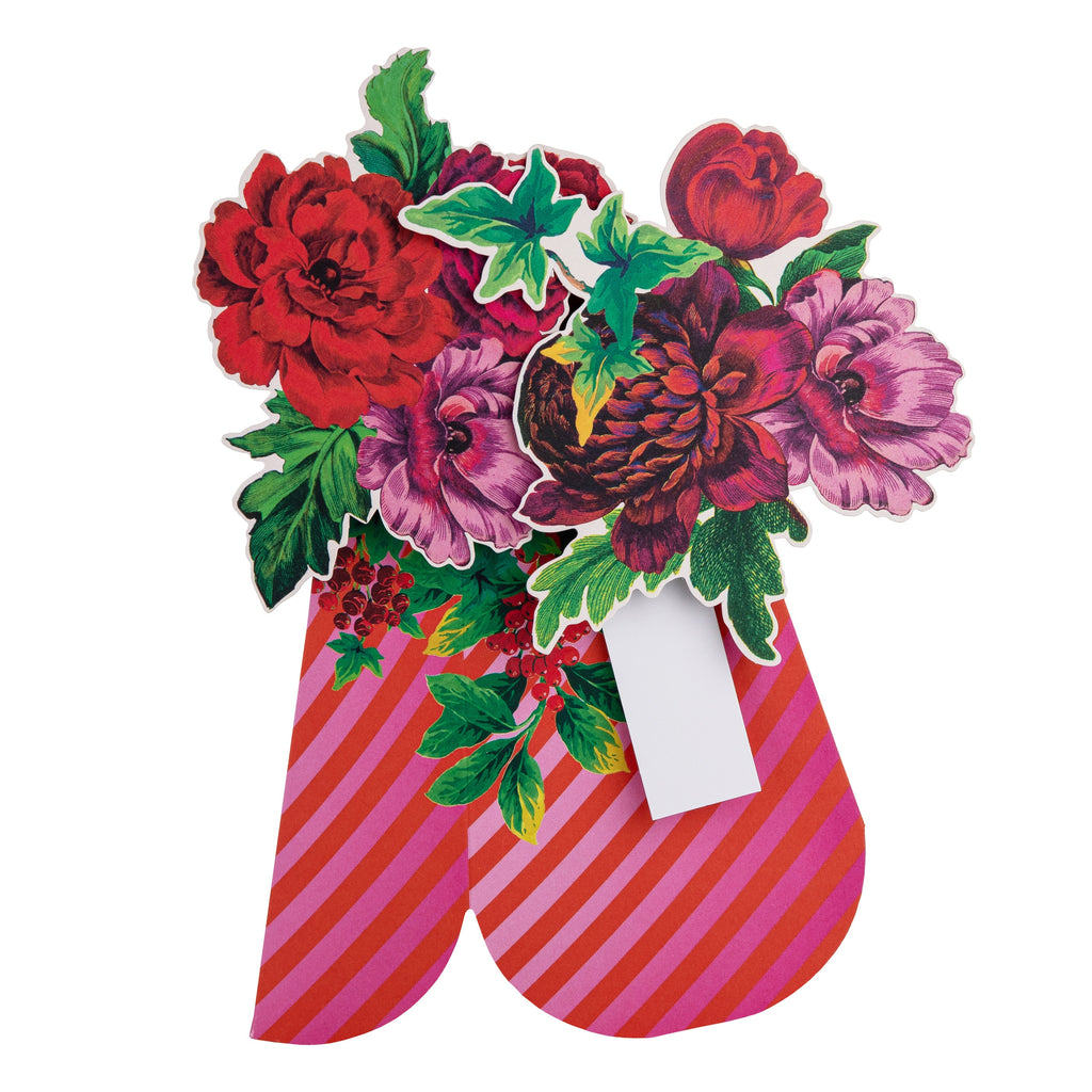 Christmas Magical Botanicals Paper Flowers 'Wonders' - 3D Pop Up Pink Vase