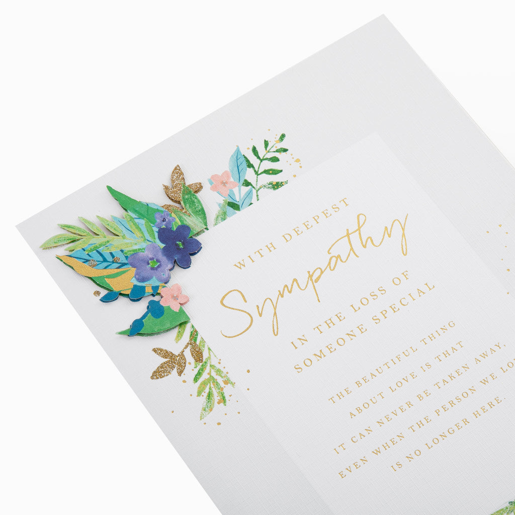 Sympathy Card - Traditional Floral Design with Heartfelt Verse