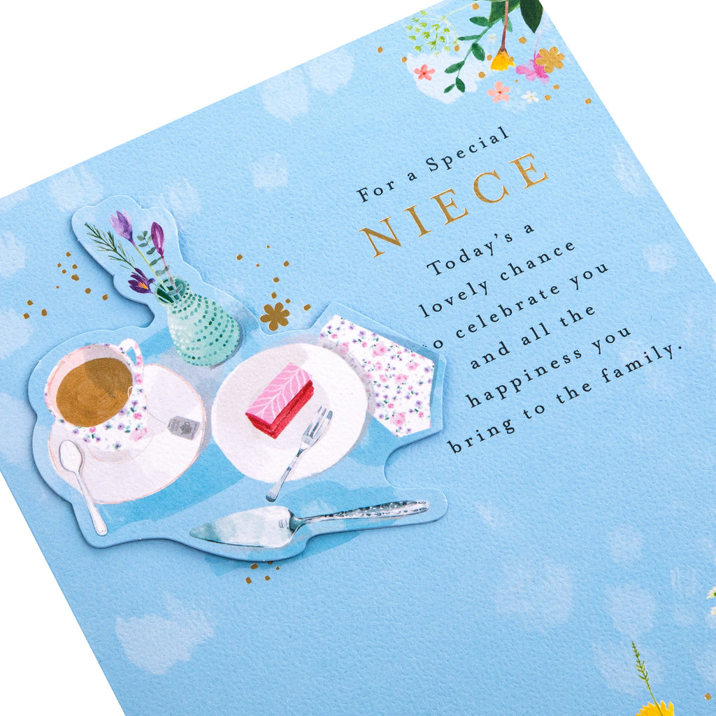 Birthday Card for Niece - Lucy Cromwell Afternoon Tea & Flowers Design