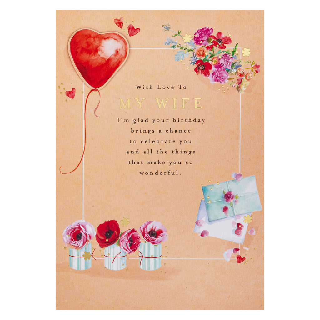 Birthday Card for Wife - Lucy Cromwell Flowers, Gifts & Balloon Design