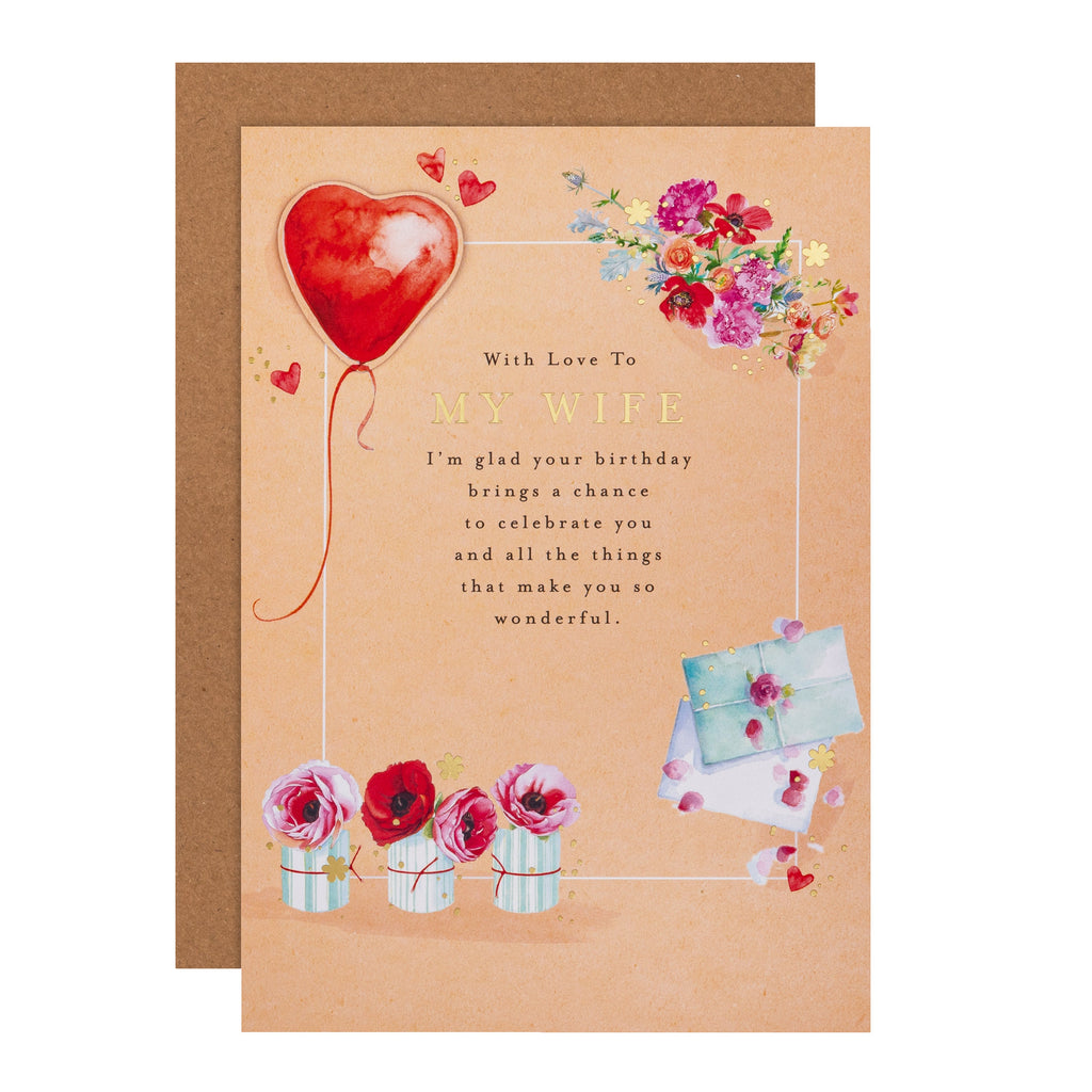 Birthday Card for Wife - Lucy Cromwell Flowers, Gifts & Balloon Design