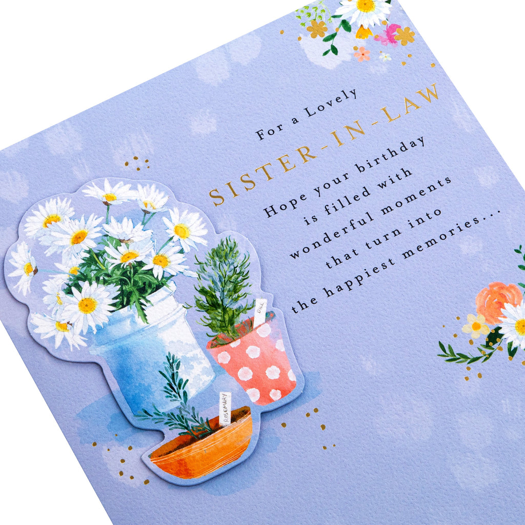 Birthday Card for Sister In Law - Lucy Cromwell Flowers & Plants Design