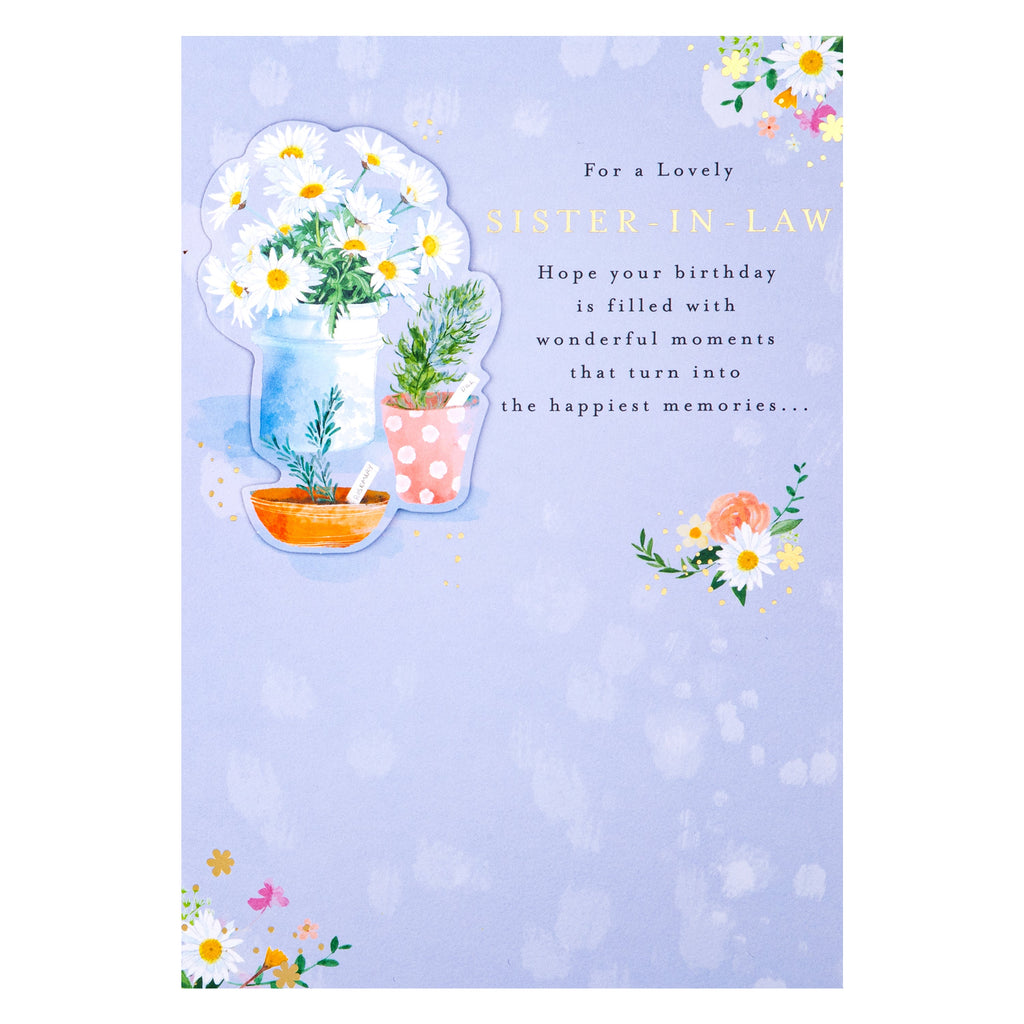 Birthday Card for Sister In Law - Lucy Cromwell Flowers & Plants Design