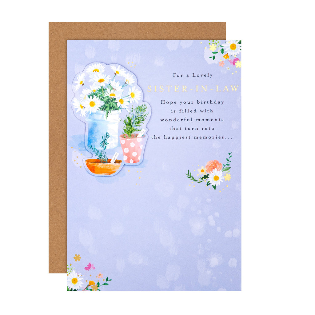 Birthday Card for Sister In Law - Lucy Cromwell Flowers & Plants Design