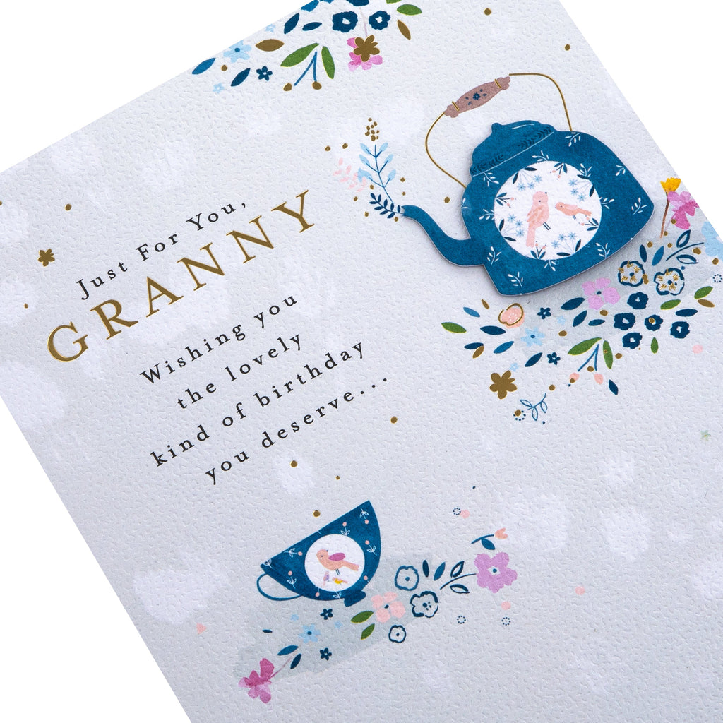 Birthday Card for Granny - Lucy Cromwell Kettle & Tea Design