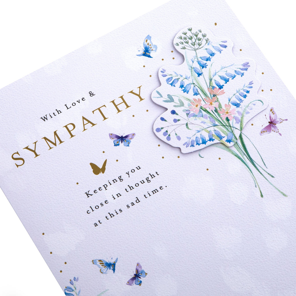 Sympathy Card - Lucy Cromwell Flowers & Butterflies Design