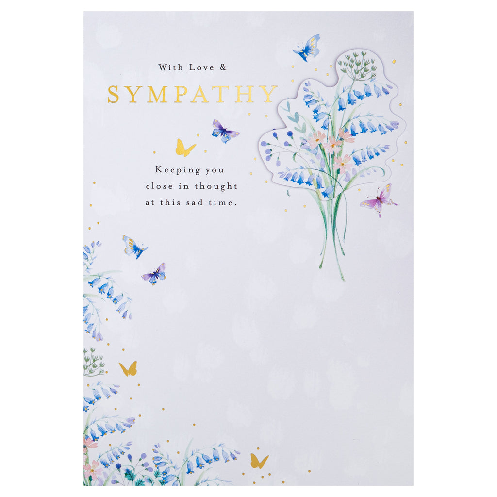 Sympathy Card - Lucy Cromwell Flowers & Butterflies Design