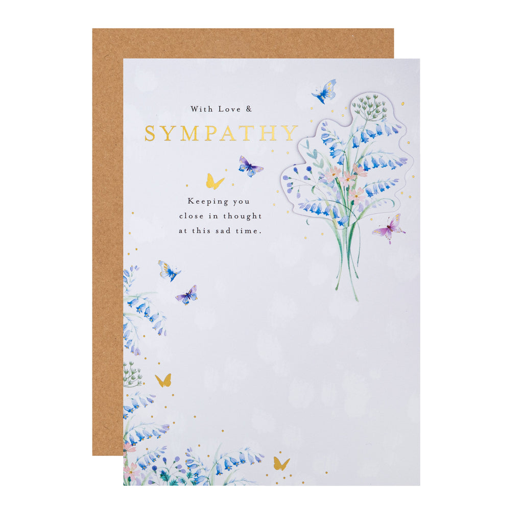 Sympathy Card - Lucy Cromwell Flowers & Butterflies Design