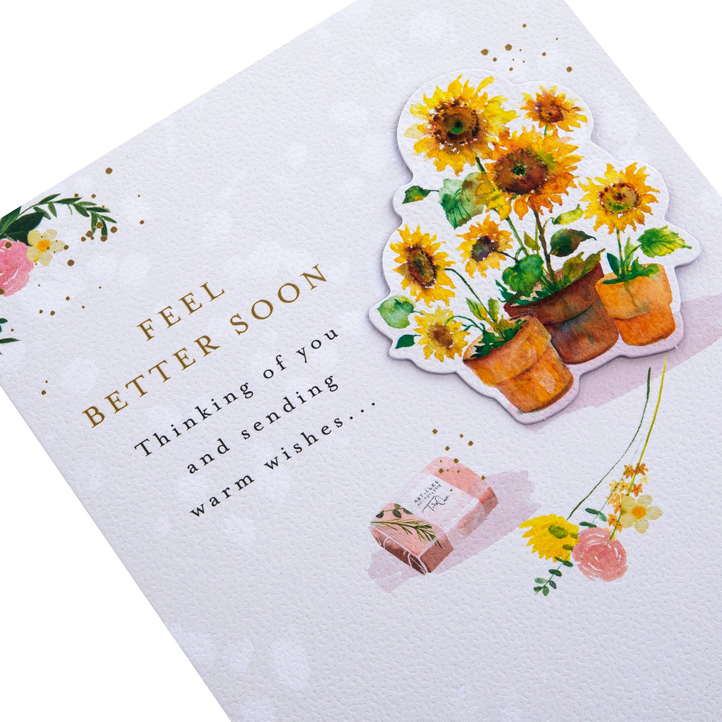 Get Well Soon Card - Lucy Cromwell Sunflowers Design