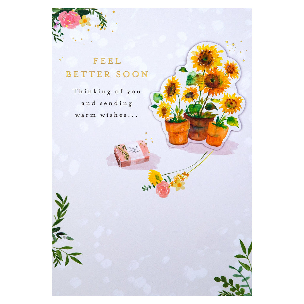 Get Well Soon Card - Lucy Cromwell Sunflowers Design