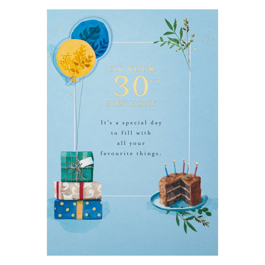 30th Birthday Card - Lucy Cromwell Gifts, Balloons & Cake Design