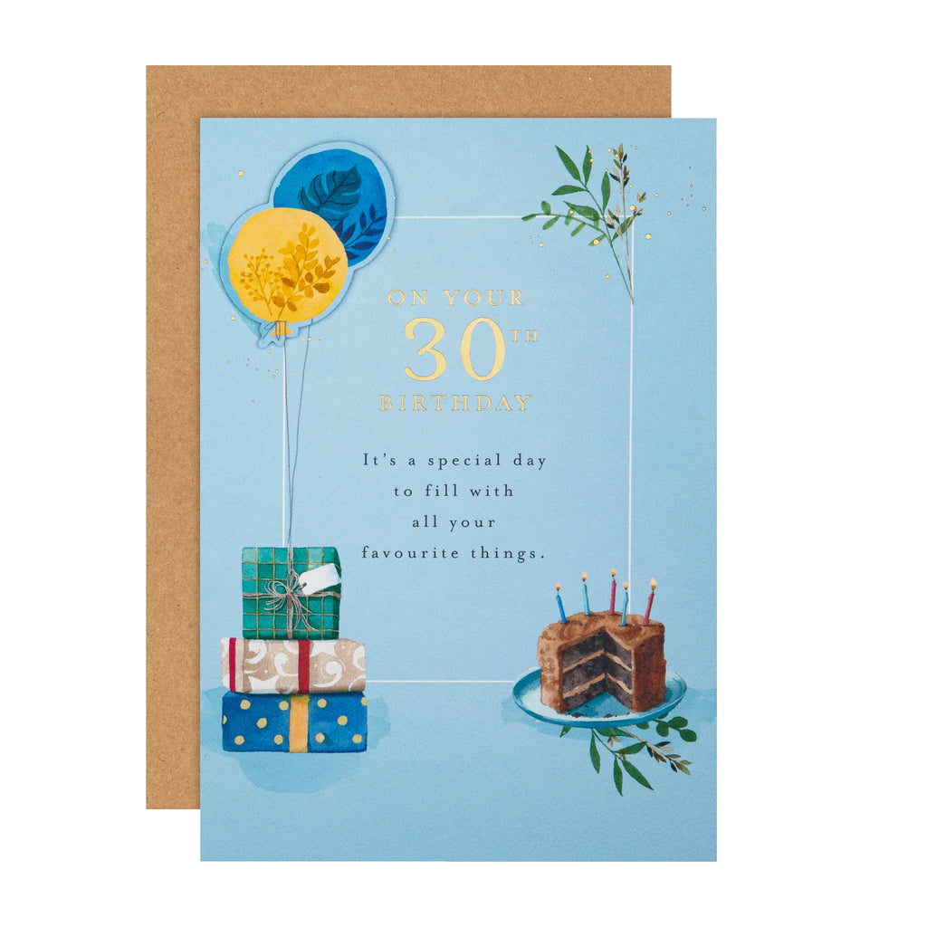 30th Birthday Card - Lucy Cromwell Gifts, Balloons & Cake Design