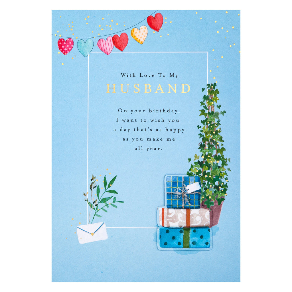 Birthday Card for Husband - Lucy Cromwell Plants & Gifts Design