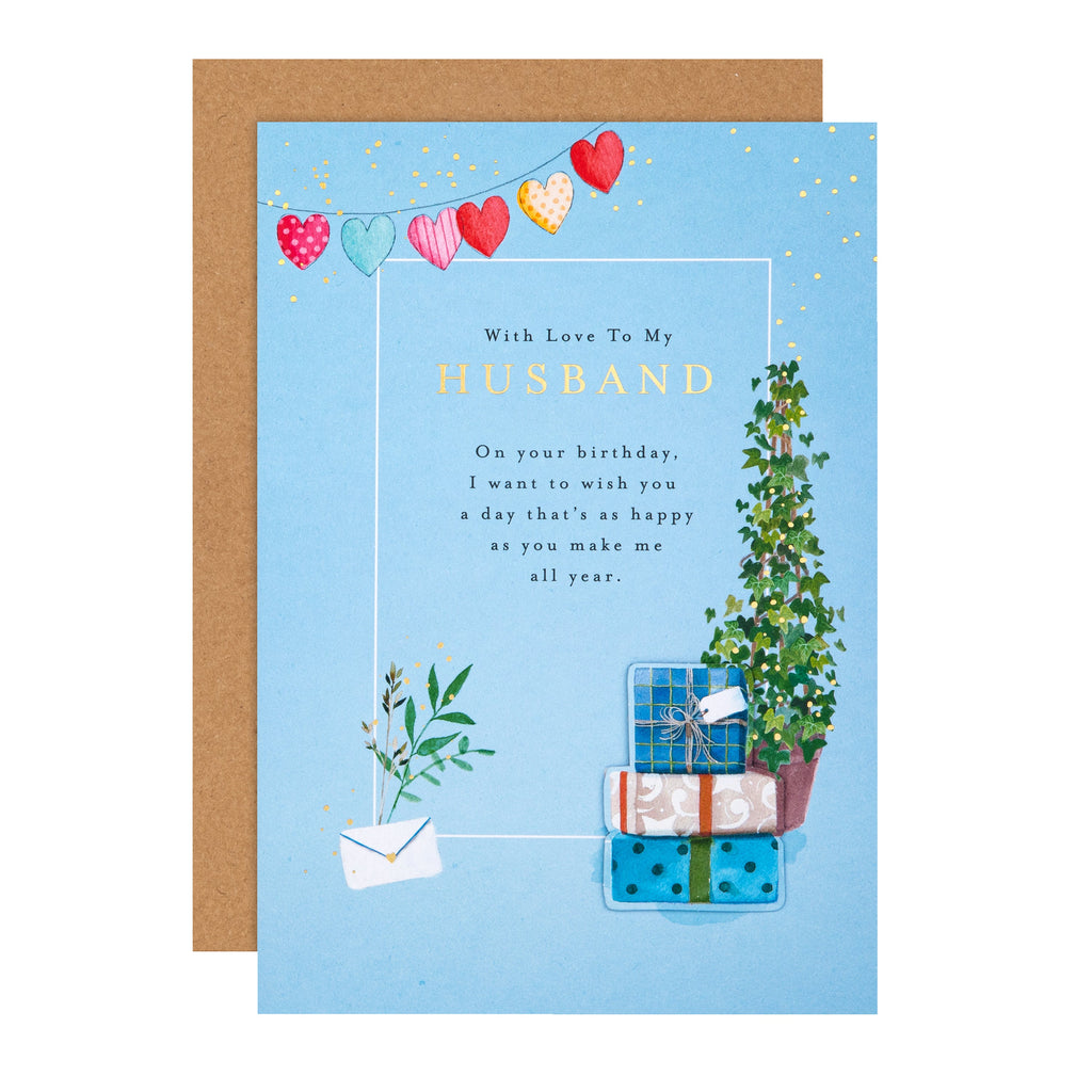 Birthday Card for Husband - Lucy Cromwell Plants & Gifts Design