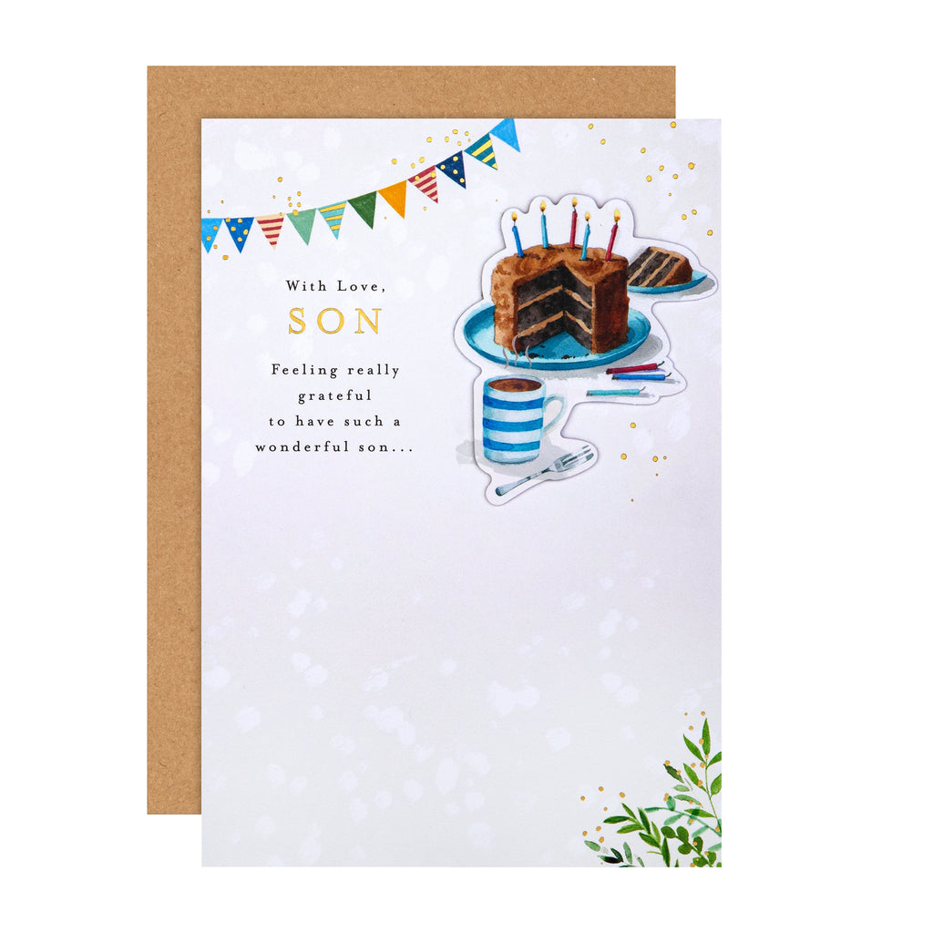 Birthday Card for Son - Lucy Cromwell Cake & Coffee Design