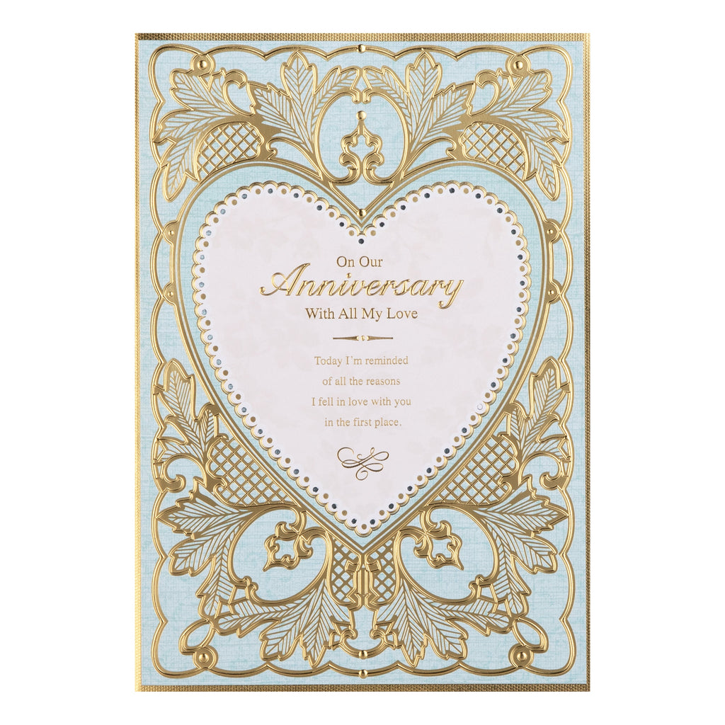 Anniversary Card - Intricate Traditional Floral Design