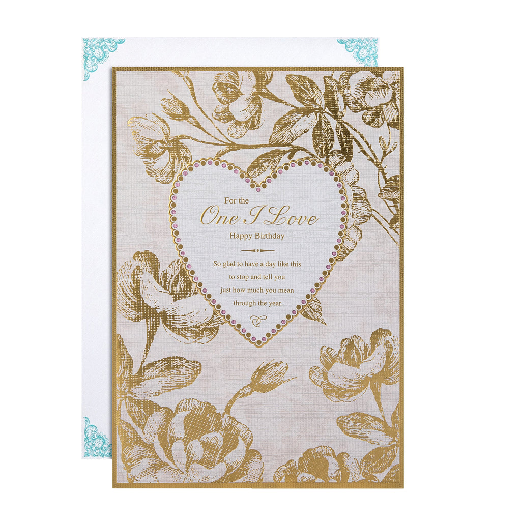 Birthday Card for One I Love - Intricate Traditional Floral Design