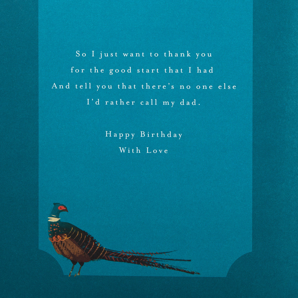 Birthday Card for Dad - Green Traditional Floral Design with Heartfelt Verse