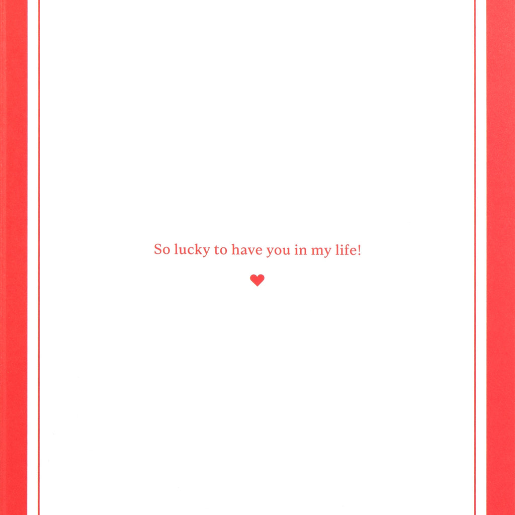 Valentine's Day Card for Someone Special - Red Design with Wooden Keepsake Token