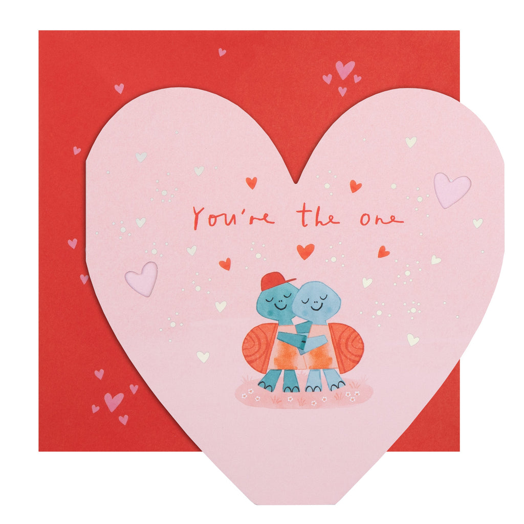 Valentine's Day Card for One I Love - Fold-Out Pink Hearts Banner Design