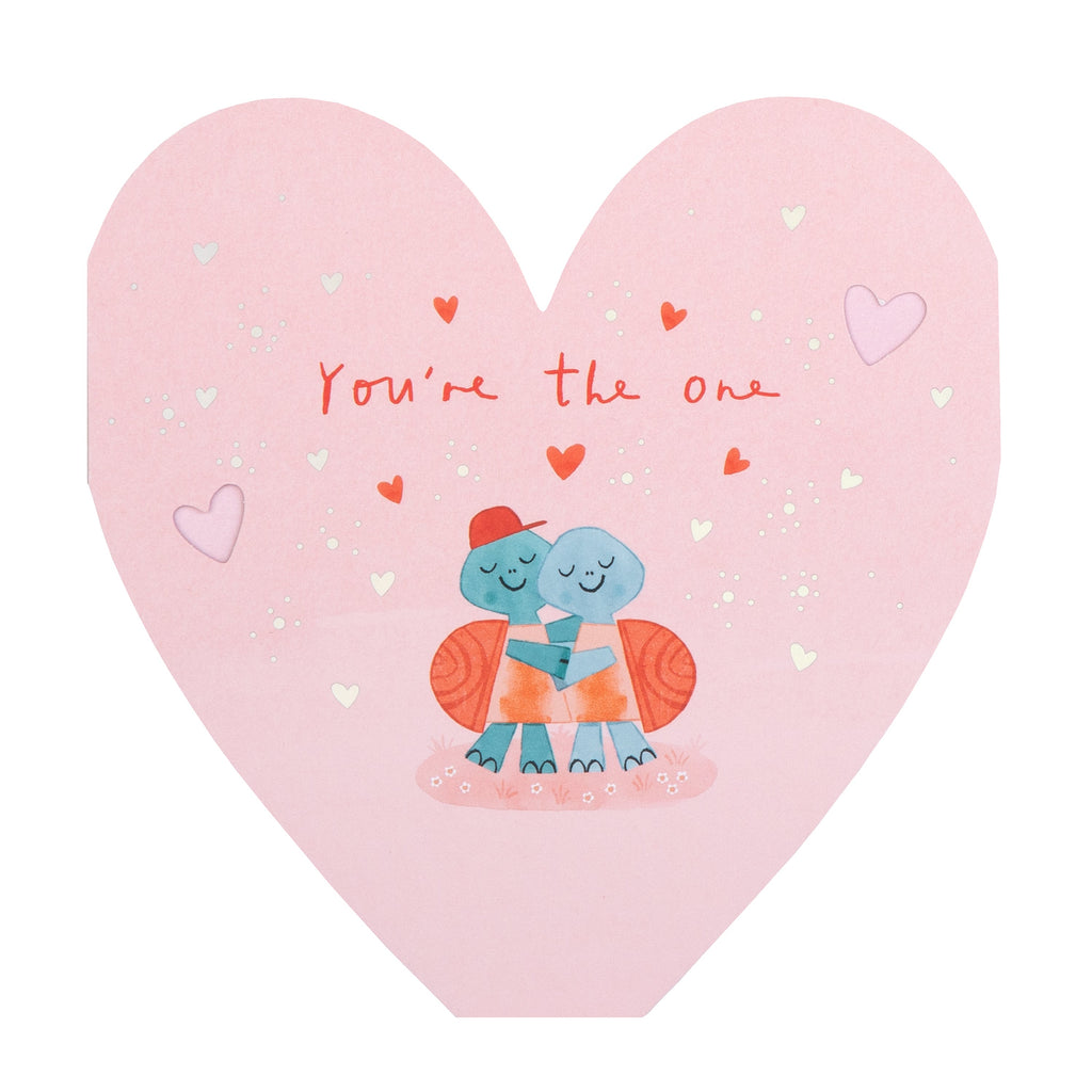 Valentine's Day Card for One I Love - Fold-Out Pink Hearts Banner Design