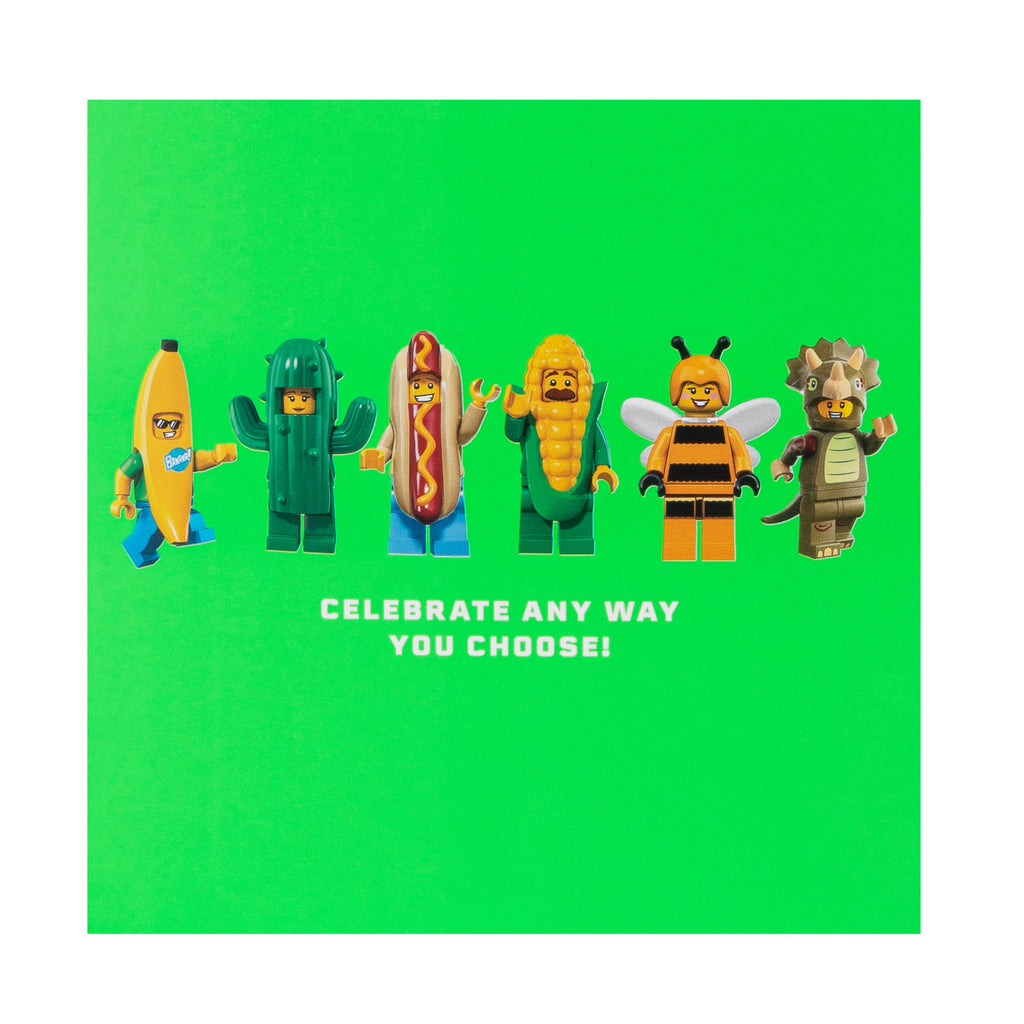 Birthday Card - Green LEGO Characters Design