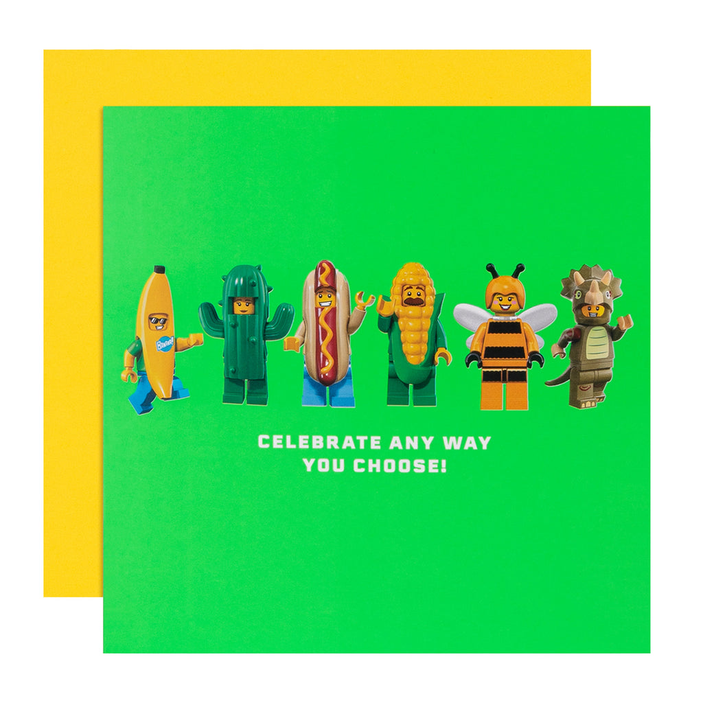 Birthday Card - Green LEGO Characters Design