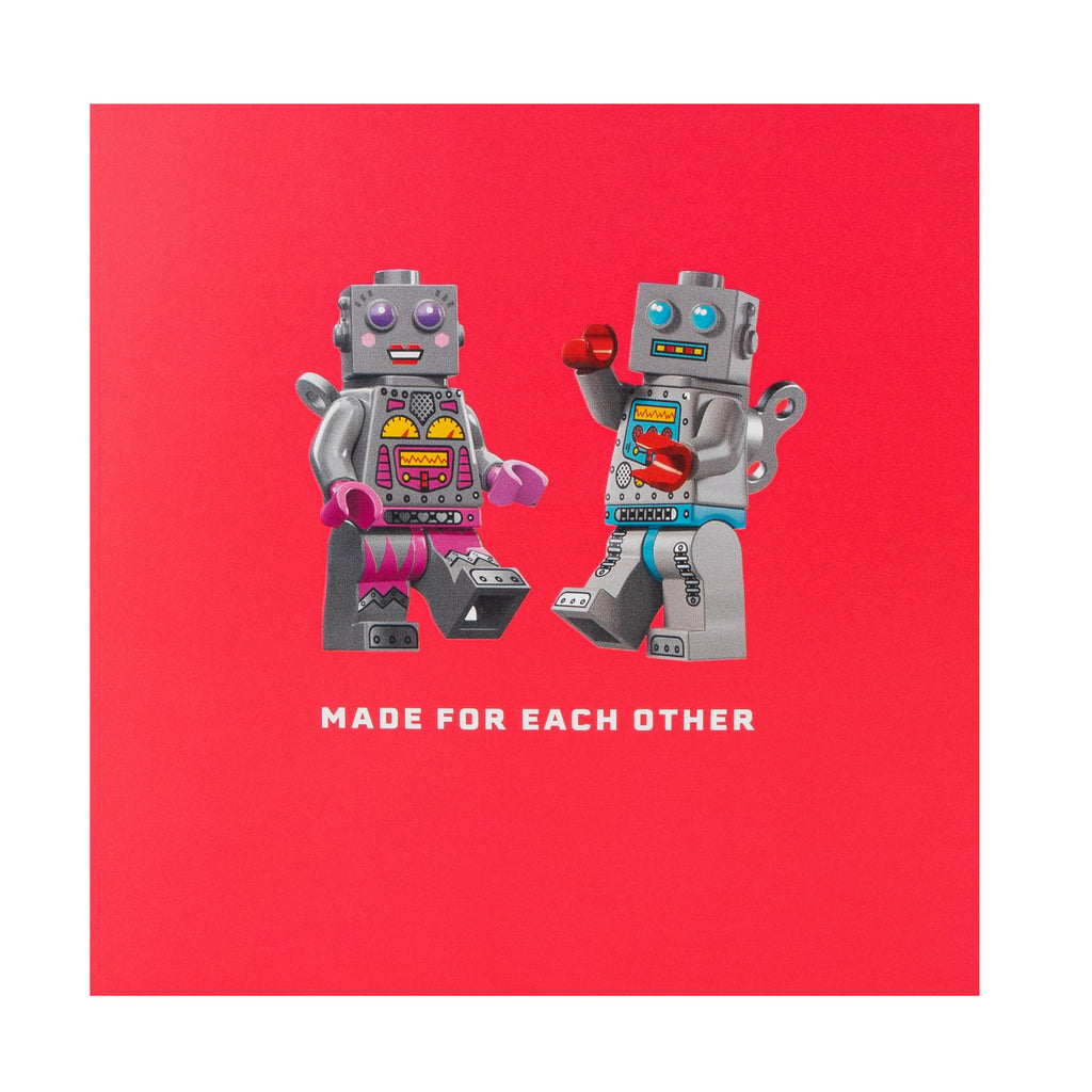 Greeting Card - Red LEGO Robot Characters Design