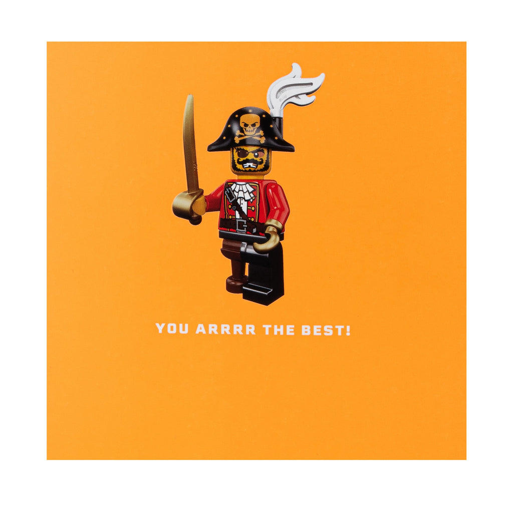 Congratulations Card - Orange LEGO Pirate Character Design